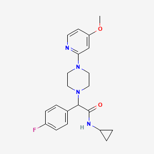 molecular formula C21H25FN4O2 B7171528 N-cyclopropyl-2-(4-fluorophenyl)-2-[4-(4-methoxypyridin-2-yl)piperazin-1-yl]acetamide 
