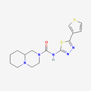 molecular formula C15H19N5OS2 B7171687 N-(5-thiophen-3-yl-1,3,4-thiadiazol-2-yl)-1,3,4,6,7,8,9,9a-octahydropyrido[1,2-a]pyrazine-2-carboxamide 