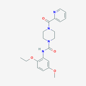 molecular formula C20H24N4O4 B7171727 N-(2-ethoxy-5-methoxyphenyl)-4-(pyridine-2-carbonyl)piperazine-1-carboxamide 