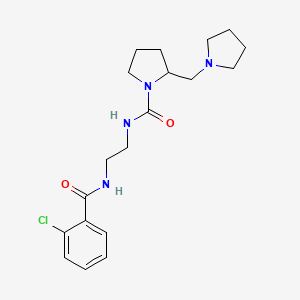 molecular formula C19H27ClN4O2 B7171754 N-[2-[(2-chlorobenzoyl)amino]ethyl]-2-(pyrrolidin-1-ylmethyl)pyrrolidine-1-carboxamide 