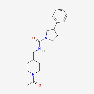 molecular formula C19H27N3O2 B7171800 N-[(1-acetylpiperidin-4-yl)methyl]-3-phenylpyrrolidine-1-carboxamide 