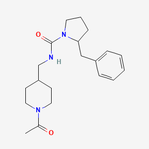 molecular formula C20H29N3O2 B7171810 N-[(1-acetylpiperidin-4-yl)methyl]-2-benzylpyrrolidine-1-carboxamide 