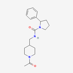 molecular formula C19H27N3O2 B7171816 N-[(1-acetylpiperidin-4-yl)methyl]-2-phenylpyrrolidine-1-carboxamide 