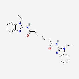 molecular formula C25H30N6O2 B7171833 N,N'-bis(1-ethylbenzimidazol-2-yl)heptanediamide 