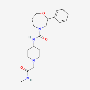 molecular formula C20H30N4O3 B7171857 N-[1-[2-(methylamino)-2-oxoethyl]piperidin-4-yl]-2-phenyl-1,4-oxazepane-4-carboxamide 