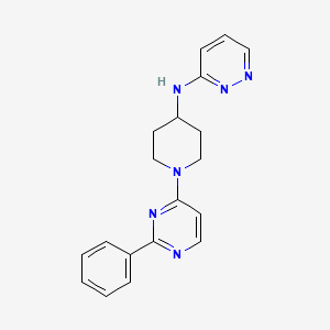molecular formula C19H20N6 B7171880 N-[1-(2-phenylpyrimidin-4-yl)piperidin-4-yl]pyridazin-3-amine 