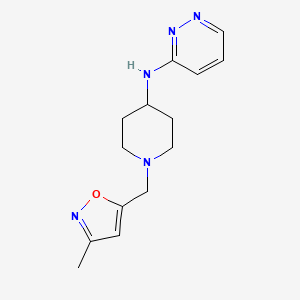 molecular formula C14H19N5O B7171913 N-[1-[(3-methyl-1,2-oxazol-5-yl)methyl]piperidin-4-yl]pyridazin-3-amine 