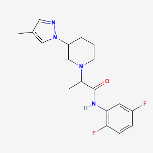 molecular formula C18H22F2N4O B7172004 N-(2,5-difluorophenyl)-2-[3-(4-methylpyrazol-1-yl)piperidin-1-yl]propanamide 