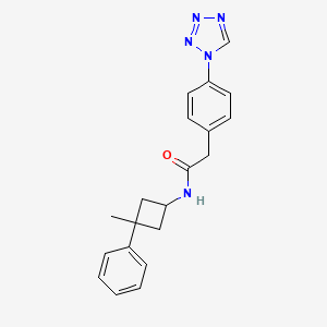 molecular formula C20H21N5O B7172050 N-(3-methyl-3-phenylcyclobutyl)-2-[4-(tetrazol-1-yl)phenyl]acetamide 