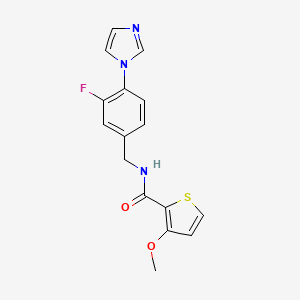 molecular formula C16H14FN3O2S B7172056 N-[(3-fluoro-4-imidazol-1-ylphenyl)methyl]-3-methoxythiophene-2-carboxamide 