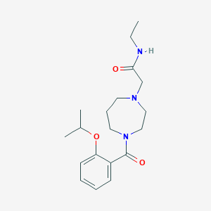 molecular formula C19H29N3O3 B7172112 N-ethyl-2-[4-(2-propan-2-yloxybenzoyl)-1,4-diazepan-1-yl]acetamide 