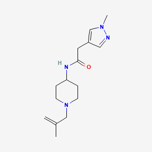 molecular formula C15H24N4O B7172143 N-[1-(2-methylprop-2-enyl)piperidin-4-yl]-2-(1-methylpyrazol-4-yl)acetamide 