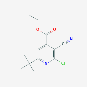 molecular formula C13H15ClN2O2 B071722 Ethyl 6-(tert-butyl)-2-chloro-3-cyanoisonicotinate CAS No. 175204-47-4