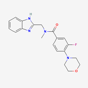 molecular formula C20H21FN4O2 B7172438 N-(1H-benzimidazol-2-ylmethyl)-3-fluoro-N-methyl-4-morpholin-4-ylbenzamide 