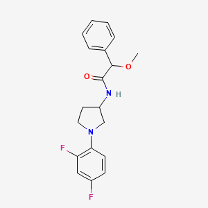 molecular formula C19H20F2N2O2 B7172443 N-[1-(2,4-difluorophenyl)pyrrolidin-3-yl]-2-methoxy-2-phenylacetamide 