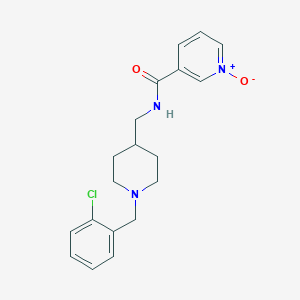 molecular formula C19H22ClN3O2 B7172517 N-[[1-[(2-chlorophenyl)methyl]piperidin-4-yl]methyl]-1-oxidopyridin-1-ium-3-carboxamide 