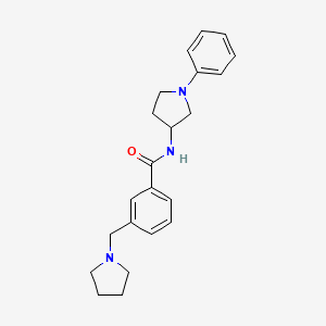 molecular formula C22H27N3O B7172530 N-(1-phenylpyrrolidin-3-yl)-3-(pyrrolidin-1-ylmethyl)benzamide 