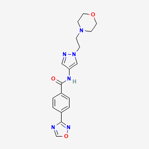 molecular formula C18H20N6O3 B7172678 N-[1-(2-morpholin-4-ylethyl)pyrazol-4-yl]-4-(1,2,4-oxadiazol-3-yl)benzamide 