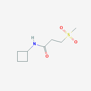 molecular formula C8H15NO3S B7172722 N-cyclobutyl-3-methylsulfonylpropanamide 