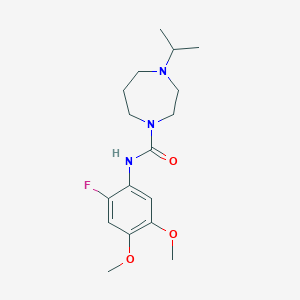 molecular formula C17H26FN3O3 B7172738 N-(2-fluoro-4,5-dimethoxyphenyl)-4-propan-2-yl-1,4-diazepane-1-carboxamide 