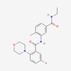 molecular formula C21H24FN3O3 B7172797 N-ethyl-3-[(5-fluoro-2-morpholin-4-ylbenzoyl)amino]-4-methylbenzamide 