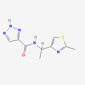 molecular formula C9H11N5OS B7172874 N-[1-(2-methyl-1,3-thiazol-4-yl)ethyl]-2H-triazole-4-carboxamide 