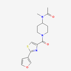 molecular formula C16H19N3O3S B7172934 N-[1-[2-(furan-3-yl)-1,3-thiazole-4-carbonyl]piperidin-4-yl]-N-methylacetamide 