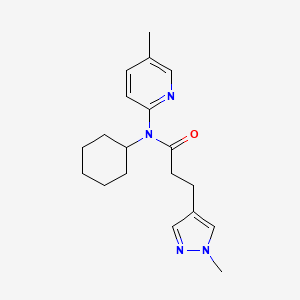 molecular formula C19H26N4O B7172936 N-cyclohexyl-3-(1-methylpyrazol-4-yl)-N-(5-methylpyridin-2-yl)propanamide 