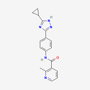 molecular formula C18H17N5O B7172937 N-[4-(5-cyclopropyl-1H-1,2,4-triazol-3-yl)phenyl]-2-methylpyridine-3-carboxamide 