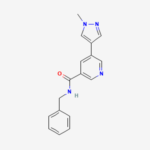 molecular formula C17H16N4O B7173022 N-benzyl-5-(1-methylpyrazol-4-yl)pyridine-3-carboxamide 