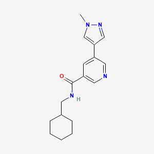 molecular formula C17H22N4O B7173067 N-(cyclohexylmethyl)-5-(1-methylpyrazol-4-yl)pyridine-3-carboxamide 