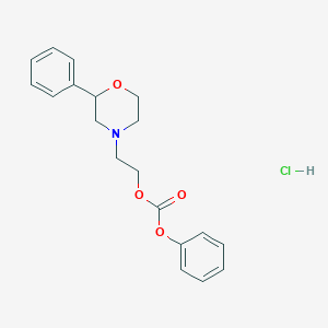 molecular formula C19H22ClNO4 B071731 Carbonic acid, phenyl 2-(2-phenyl-4-morpholinyl)ethyl ester, hydrochloride CAS No. 185759-03-9