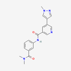 molecular formula C19H19N5O2 B7173101 N-[3-(dimethylcarbamoyl)phenyl]-5-(1-methylpyrazol-4-yl)pyridine-3-carboxamide 