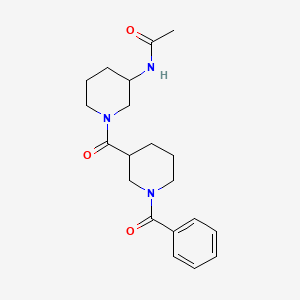 molecular formula C20H27N3O3 B7173124 N-[1-(1-benzoylpiperidine-3-carbonyl)piperidin-3-yl]acetamide 
