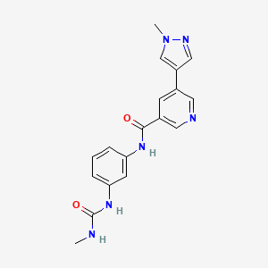 molecular formula C18H18N6O2 B7173187 N-[3-(methylcarbamoylamino)phenyl]-5-(1-methylpyrazol-4-yl)pyridine-3-carboxamide 