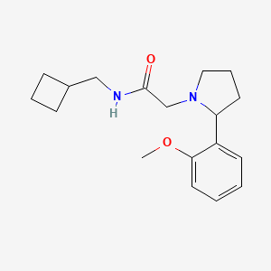 molecular formula C18H26N2O2 B7173256 N-(cyclobutylmethyl)-2-[2-(2-methoxyphenyl)pyrrolidin-1-yl]acetamide 