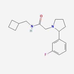 molecular formula C17H23FN2O B7173262 N-(cyclobutylmethyl)-2-[2-(3-fluorophenyl)pyrrolidin-1-yl]acetamide 