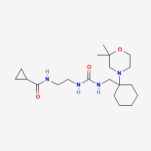 molecular formula C20H36N4O3 B7173330 N-[2-[[1-(2,2-dimethylmorpholin-4-yl)cyclohexyl]methylcarbamoylamino]ethyl]cyclopropanecarboxamide 