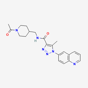 molecular formula C21H24N6O2 B7173368 N-[(1-acetylpiperidin-4-yl)methyl]-5-methyl-1-quinolin-6-yltriazole-4-carboxamide 