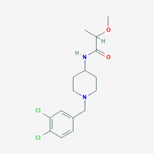 molecular formula C16H22Cl2N2O2 B7173396 N-[1-[(3,4-dichlorophenyl)methyl]piperidin-4-yl]-2-methoxypropanamide 