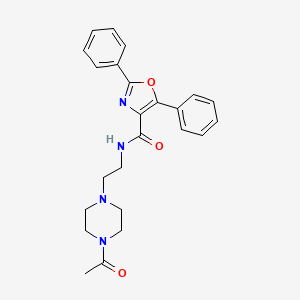 molecular formula C24H26N4O3 B7173397 N-[2-(4-acetylpiperazin-1-yl)ethyl]-2,5-diphenyl-1,3-oxazole-4-carboxamide 