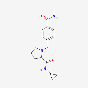 molecular formula C17H23N3O2 B7173410 N-cyclopropyl-1-[[4-(methylcarbamoyl)phenyl]methyl]pyrrolidine-2-carboxamide 