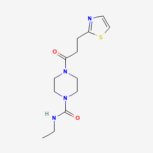 molecular formula C13H20N4O2S B7173631 N-ethyl-4-[3-(1,3-thiazol-2-yl)propanoyl]piperazine-1-carboxamide 