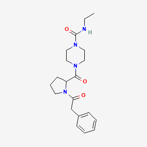 molecular formula C20H28N4O3 B7173648 N-ethyl-4-[1-(2-phenylacetyl)pyrrolidine-2-carbonyl]piperazine-1-carboxamide 