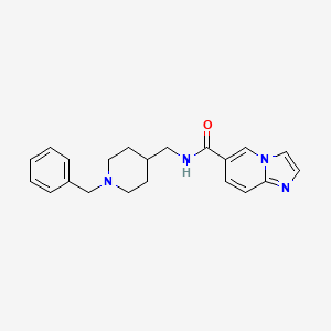 molecular formula C21H24N4O B7173659 N-[(1-benzylpiperidin-4-yl)methyl]imidazo[1,2-a]pyridine-6-carboxamide 