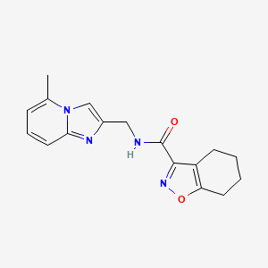 molecular formula C17H18N4O2 B7173693 N-[(5-methylimidazo[1,2-a]pyridin-2-yl)methyl]-4,5,6,7-tetrahydro-1,2-benzoxazole-3-carboxamide 