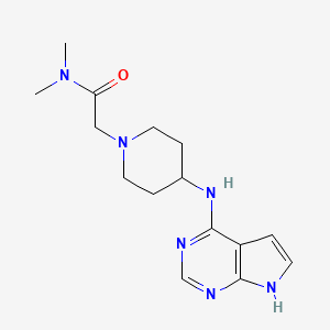 molecular formula C15H22N6O B7173724 N,N-dimethyl-2-[4-(7H-pyrrolo[2,3-d]pyrimidin-4-ylamino)piperidin-1-yl]acetamide 