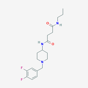 molecular formula C19H27F2N3O2 B7173755 N'-[1-[(3,4-difluorophenyl)methyl]piperidin-4-yl]-N-propylbutanediamide 
