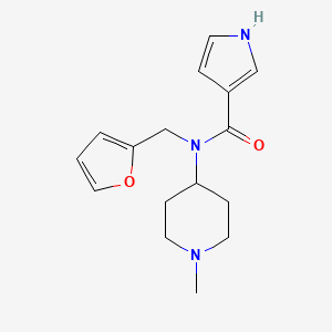 molecular formula C16H21N3O2 B7173770 N-(furan-2-ylmethyl)-N-(1-methylpiperidin-4-yl)-1H-pyrrole-3-carboxamide 