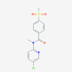 molecular formula C14H13ClN2O3S B7174048 N-(5-chloropyridin-2-yl)-N-methyl-4-methylsulfonylbenzamide 